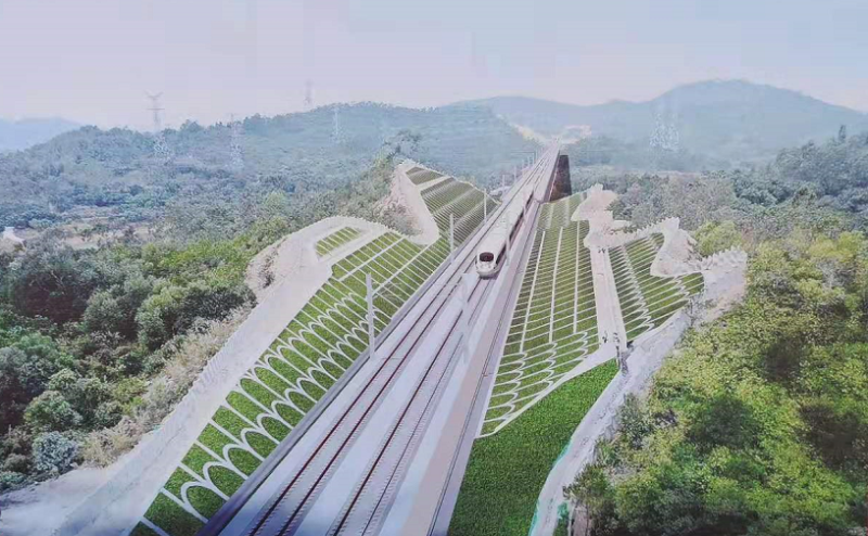 廣汕高鐵GSSG5標(biāo)12#路基邊坡植草復(fù)綠試驗(yàn)段工程圓滿(mǎn)竣工！